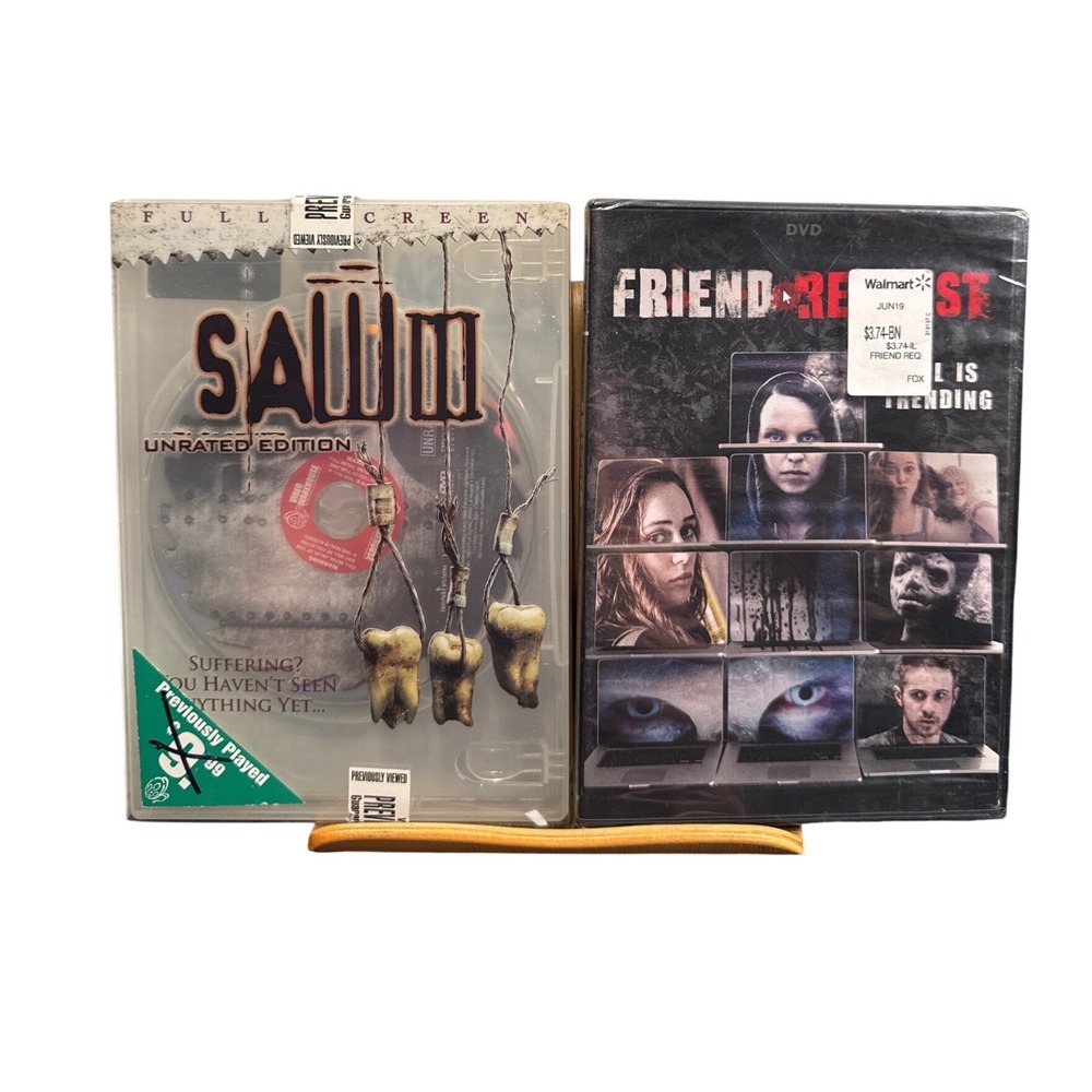 Horror DVD Bundle Saw III Unrated Edition and Friend Request Lionsgate Movie Lot